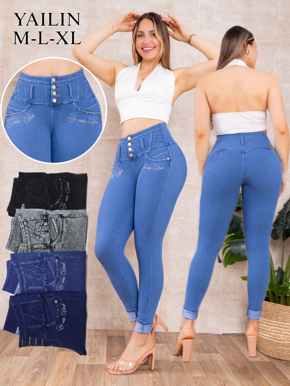 JEANS FAJERO 4 BOTONES COLOMBIANOS